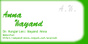 anna wayand business card